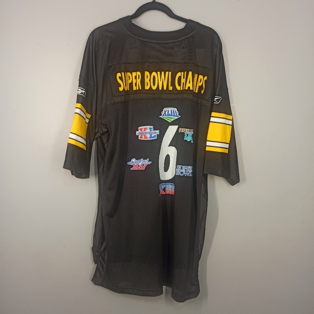 Pittsburgh Steelers 6X Super Bowl Champs Reebok On Field Football Jersey Size XL
